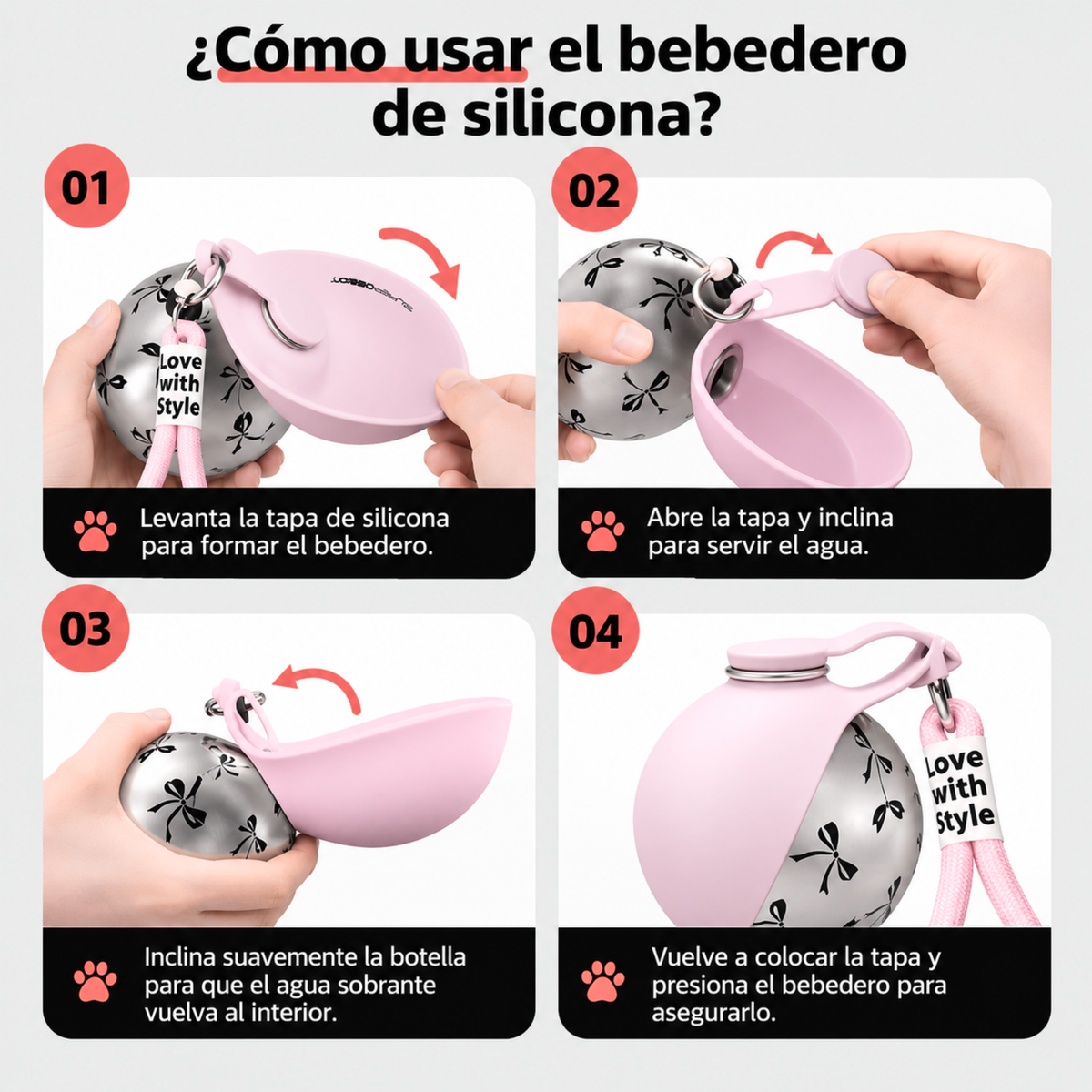 Bebedero portátil 2 en 1 para perros