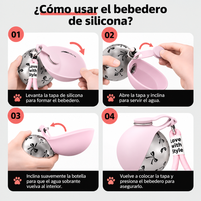 Bebedero portátil 2 en 1 para perros