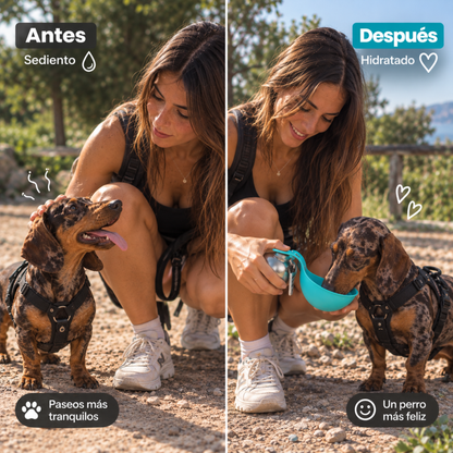 Bebedero portátil 2 en 1 para perros